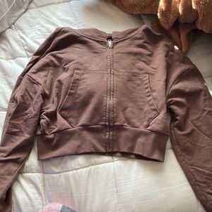 Garage Cropped Zip-Up Hoodie In Size XS